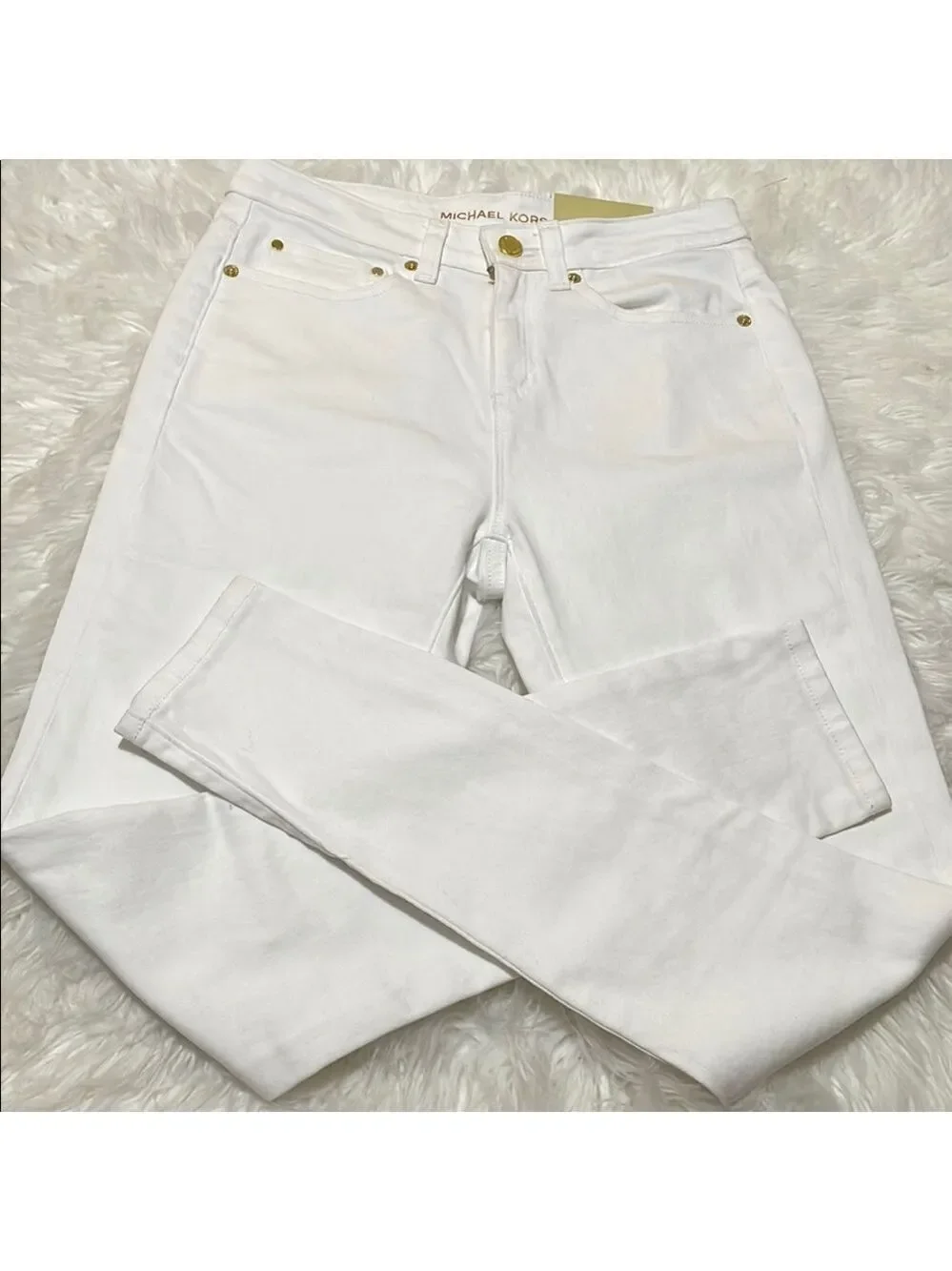 Michael Kors Selma Strength White Skinny Jeans Sz 6
